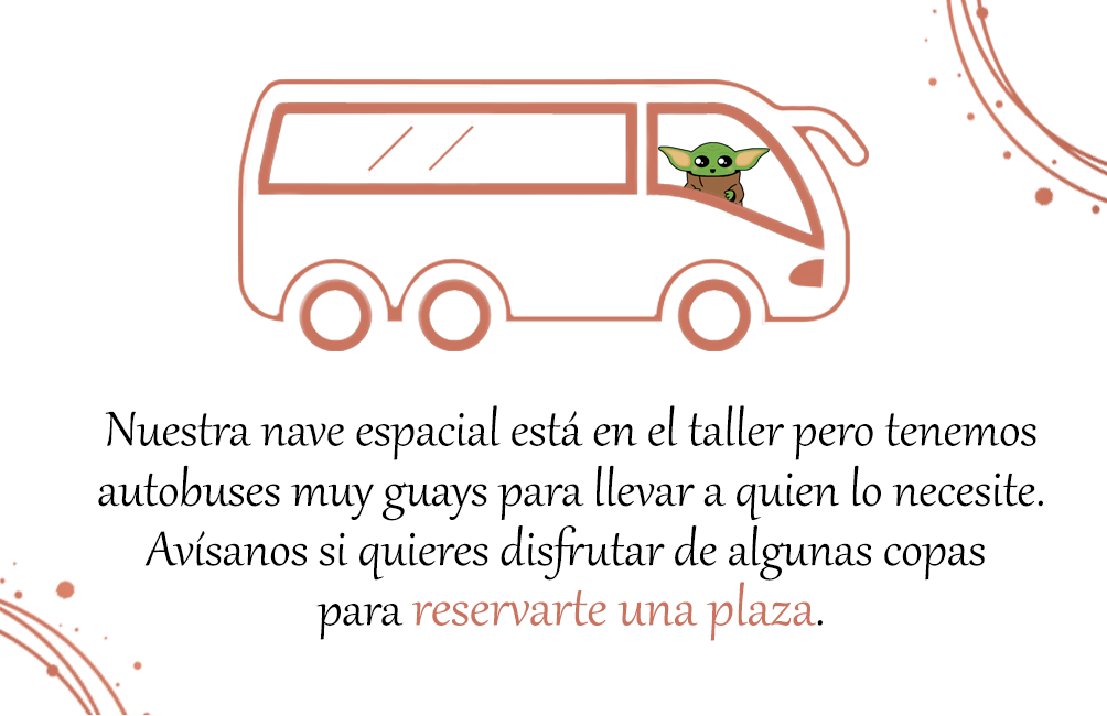Tarjeta boda autobús baby yoda